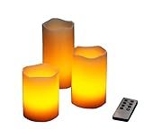 【ELEEJE】 癒しの灯り LED キャンドル 蝋 ワックス 3個セット 自動消灯 タイマー 照明モード リモコン付 & フローティング キャンドル バスルーム インテリア イルミネーション (単色