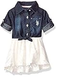 U.S. Polo Assn. Baby Girls' Casual Dress Vanilla 6/9 Months [並行輸入品]