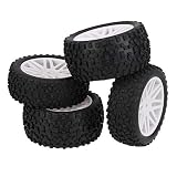 Mxfans 4ピース 12mm 六角 RC 1/10 フロント リア ホイール リム & タイヤ 66012/66032 RC 1/10 オフロード バギー用