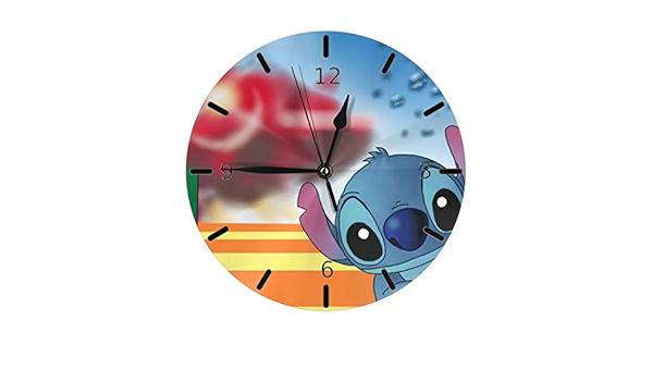 Amazon Co Jp スティッチの壁紙が綺麗です 掛け時計 円形 シンプル 静音 おしゃれ 高級感 フレームなし インテリア 壁掛け時計 置き時計 ホーム キッチン