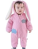 YY-Shop ベビー服 ロンパース フード付き 女の子 新生児 ボディースーツ 男の子 赤ちゃん 出産祝い カバーオール かわいい ベビースーツ 長袖 秋冬 暖かい (73, 3裏起毛*ライトピンク