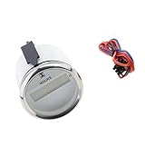 IPOTCH マリン　エンジン用　9V-32V　2インチ　丸型　時間計　防水　ゲージ　時間記録　全３色 - ホワイトクローム