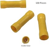 ビニール絶縁突合せ接続コネクタ 12-10AWG (Yellow) HS-HP-BTC-YL-100