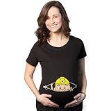 Crazy Dog TshirtsマタニティPeeking Miner Construction赤ちゃん面白い妊娠ギフトTシャツ US サイズ: L カラー: ブラック