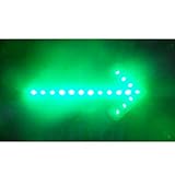 LED矢印マグネットシート・280mm×480mm（ターポリン製・3モード切替・緑点滅（速・遅）/緑点灯・ハトメ4箇所）