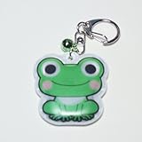 アニマル反射キーホルダー　鈴付　カエル