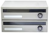 郵便受箱 前入後出型 横型 静音ダイヤル錠付 2戸用