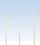 3 Enchanted Garden LED照明付き人工Birch Branches 56 " – 暖かいホワイトライト