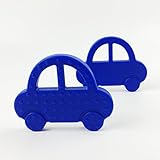 歯がため シリコン　カー 歯固めおもちゃ ソフト 握りやすい　リング　ママ授乳ジュエリー　アクセサリー[BPAフリー][FDA認可済]安全 無味　ブルー　2枚セット