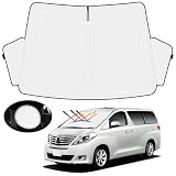 【ハンドル日よけカバー付き】Mozan トヨタ アルファード ヴェルファイア 20系 サンシェード フロントガラス用 ALPHARD VELLFIRE 20 2008年-2015年 車用サンシェード UVカット 日よけ 日差しカット 遮光 断熱 折り畳み式 ハンドルサンシェード 収納袋付き ハニカム設計 インテリア 取付簡単 暑さ対策 内装パーツ メーカー直営