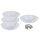 BQLZR 8 x 3.7 cmホワイト半円形状ヴィンテージアイアン製半円型ハンドルネジ付き4個パック