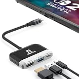 RREAKA Switch Dock Nintendo Switch OLED用 3イン1スイッチテレビアダプター 4K HDMI付き USB 3.0ポート Type C 100W充電 ポータブルスイッチ ドッキングステーション 旅行 Samsung Dex S24 MacBook用
