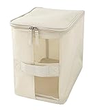 ファブリック収納ボックス　衣類収納ケース　フタ付き　幅18.5×奥行26cm×高さ26cm