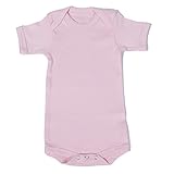 ポンチョベビー Poncho Baby オーガニックコットン 半袖 ロンパース ボディスーツ 無地タイプ (3-6ヶ月, ピンク)