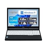 【整備済み品】富士通 ノートPC FU JITSU FMV LIFEBOOK A576/15.6インチHD/Windows 11 pro/MS Office 2019搭載/高性能第6世代インテル Corei3-6006U(2GHZ)/Wi-Fi/Bluetooth/HDMI/FHD/VGA/USB複数搭載/10キー/日本語キーボード (メモリ4GB HHD500GB)