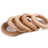 20pc 56mm 2.2 Inch Natural Unfinished Wooden Teething Rings Baby Teether Mom Nursing Jewelry Diy Woo