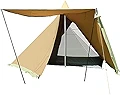 SoomloomテントHAPI 4P+inner tent 4.5ｍx4.3ｍx2.8ｍ 焚き火可 ポリコットンTC ファイアプレイス メッシュインナーと窓 通気性/遮熱性/耐火性/耐水性優れ アウトドア