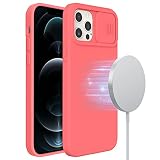 Nillkin iPhone12ケース/ iPhone12 Proケース 6.1インチ カメラレンズ 保護 液体シリカゲル 磁気吸着 マグネット式 ワイヤレス充電対応 全面保護 耐衝撃 黄変防止 指紋防止 アイフォン 12/12pro ケース (pink)