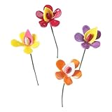 Euvo Design OrnaMent Pick カラフルフラワー S4本SET DZG0008