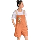 [ＤＭｂｉｎｓｈｕｎ] サロペット ショートパンツ レディース 夏 オーバーオール オールインワン 短パン 無地 ハーフパンツ ５分丈 ゆったり 半ズボン 可愛い おしゃれ