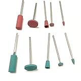 JINTONG ゴム砥石 2.35mmシャンク コーン ヘッド セラミック 研磨 マウント10個入り