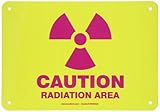 Accuform Signs MRAD501VA Aluminum Safety Sign, Legend "CAUTION RADIATION AREA" with Graphic, 7" Leng