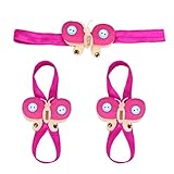 Ama ( TM )ベビー幼児幼児女の子頭飾りリボン付き足裸足サンダル+ヘアバンドセット