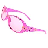 uxcell サングラス　キッズ子供　ピンクレンズ　プリント　プラスチック製アーム　5.1 x 3.7cm