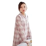 [アビコ]ABICO おしゃれ マタニティ パジャマ 春秋 チェック柄 折り襟 長袖 ロング丈 入院準備 授乳服 授乳口付き コットン 前開き ウエスト調節 産前 産後 妊婦服 ルームウェア