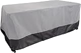 (Grey w/Dark Grey Trim) - Dining Table Cover - Weatherproof Patio Furniture Cover (Grey w Dark Grey 