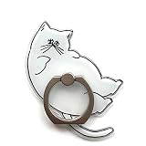 ふとったねこ スマホリング PENITTO 猫 バンカーリング スマホスタンド 白 ★2024/10月