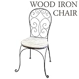 ガーデンチェア ベランダ椅子 シャビーグレー ウッドアイアンチェア 完成品