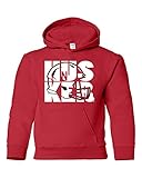 Nebraska Cornhuskers Football HuskerヘルメットYouthフード付きスウェットシャツ レッド