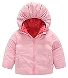 (トヨベイ)Toyobuy ベビー 中綿 コート アウター キッズ ブルゾン 女の子 ジャケット 男の子 フード リバーシブル ピンク 90