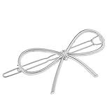 Lovoski シンプル　ちょう結び　蝶　メタル　ヘアピン　ヘアクリップ　髪飾り　髪留め　ヘアアクセサリー　ユニ​​ーク　ギフト　全2色選べる - シルバー