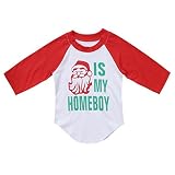 SOBABY キッズ　ベビー　クリスマス サンタスノーマン 長袖Tシャツ (80/1-2歳, レッド)