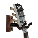 String Swing - CC01K - アコースティックギター＆エレキギター用壁掛けギターハンガー＆取付用ブラケットホルダーブラックウォールナット