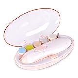 Magichomeベビーレーベル つめ切りハサミ ネイルケアセットセット ベビー ベビー用つめ切り 6種類付きLEDライト搭載電動爪磨き 爪 やすり 爪みがき つめきり