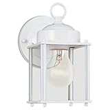 Sea Gull Lighting 8592-15 Single-Light Outdoor Wall Lantern with Clear Glass, White [並行輸入品]