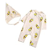 POTOJP ロンパース 子供服 可愛い バナナドッグ 長袖 キッズ服 連体服 カバーオール ベビー服 パジャマ クライミング服 プレゼント/満月/出産祝い (80, イエロー)