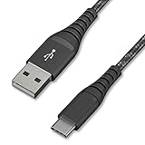アイリスオーヤマ USB type C ケーブル ブラック 高耐久タイプ Type A/type C 5V 3A 15W 長さ2m ICAC-C20-B