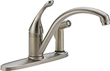 Delta 340-SS-DST Collins Single Handle Kitchen Faucet with Integral Spray, Stainless [並行輸入品]