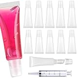 リップグロスチューブ 10点セット 5ml/10ml 透明な空のリップグロスチューブ 化粧品容器セット 小型ディスペンサー容器 DIYのリップクリーム リップグロスや固形香水 軽量 携帯易い 化粧品小分け 仕事 出張 旅行用 ミニ化粧品空チューブ 付属のプッシュチューブ（容量5ml/5点 容量10ml/5点）