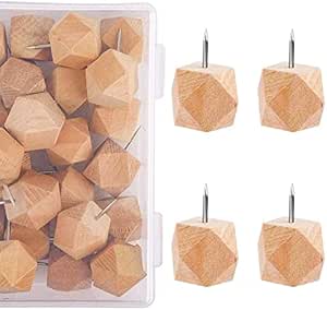 Amazon Co Jp Jiangyuzhuoおしゃれ 押しピン おしゃれ コルクボード ピン こるくぼーど 収納ケース付き 木 画びょうピン 固定用 コルク ボード 掲示板用 ポスター 写真 地図 カレンダー固定に 学校 事務用品 30本入り 木 画びょうピン ポリゴン 文房具 オフィス用品