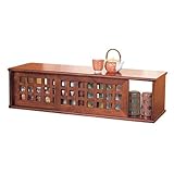 桐製 格子 両面 引き戸 カウンター上 収納庫 幅90cm