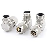 uxcell クイックカプラー　エルボークイックカプラ　エアフィッティングコネクター 3 個