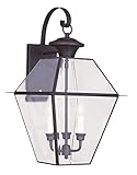 Livex Lighting 2381-07 Westover 3-Light Outdoor Wall Lantern, Bronze [並行輸入品]