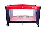 Baby Travel Bed Cot Playpen with wheels brakes and net (KP0182 RED) by Kinderplay