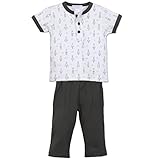 フェザーベビー男の子服Pimaコットン長袖ロンパースセット – シャツとパンツセット