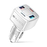 20WPD + QC3.0 3.1A 2USB+Type-c対応急速充電車用充電器急速充電器チャージャー 4台同時充電その他のUSB機器対応旅行や出張に最適電源タップ 充電器4ポート車載充電器 (白)